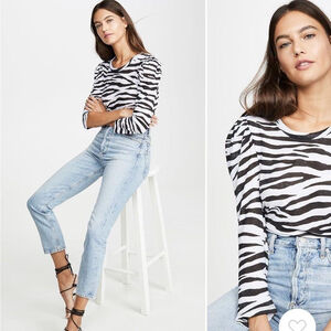 ALC Karlie Zebra Print 3/4 Sleeve Top Size Medium